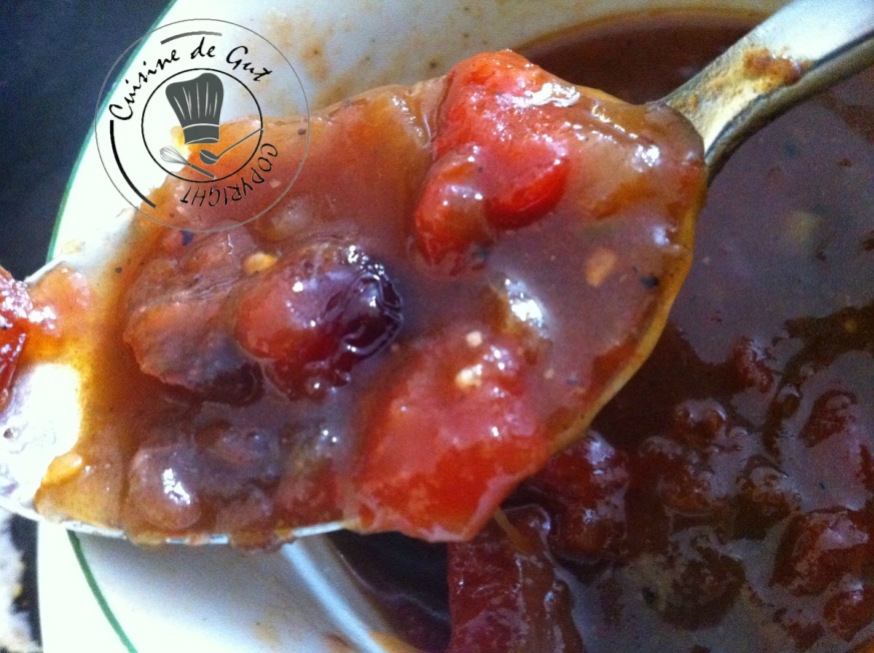 Sauce au sirop d'Erable, tomate, cranberrie et confit d'oignons